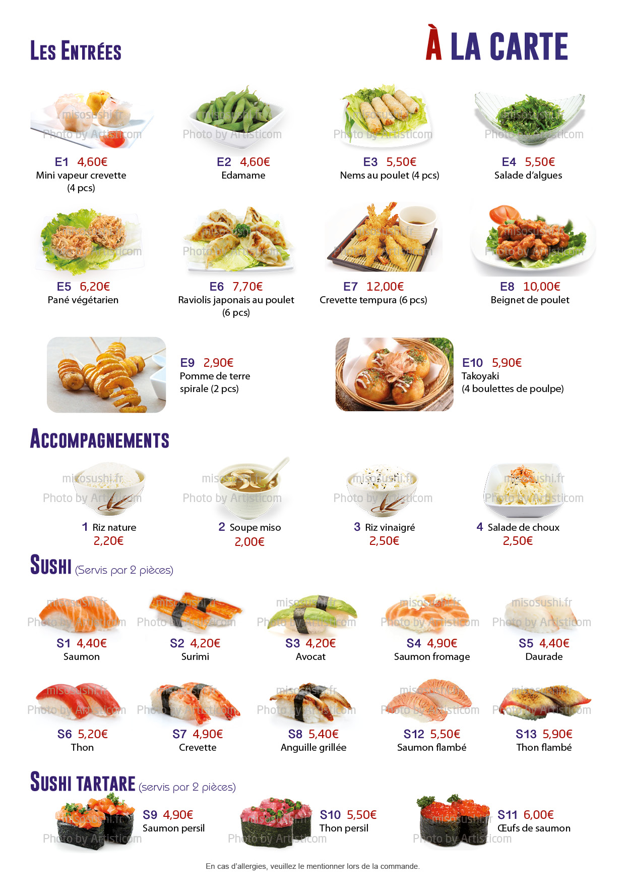 A la Carte MISO SUSHI